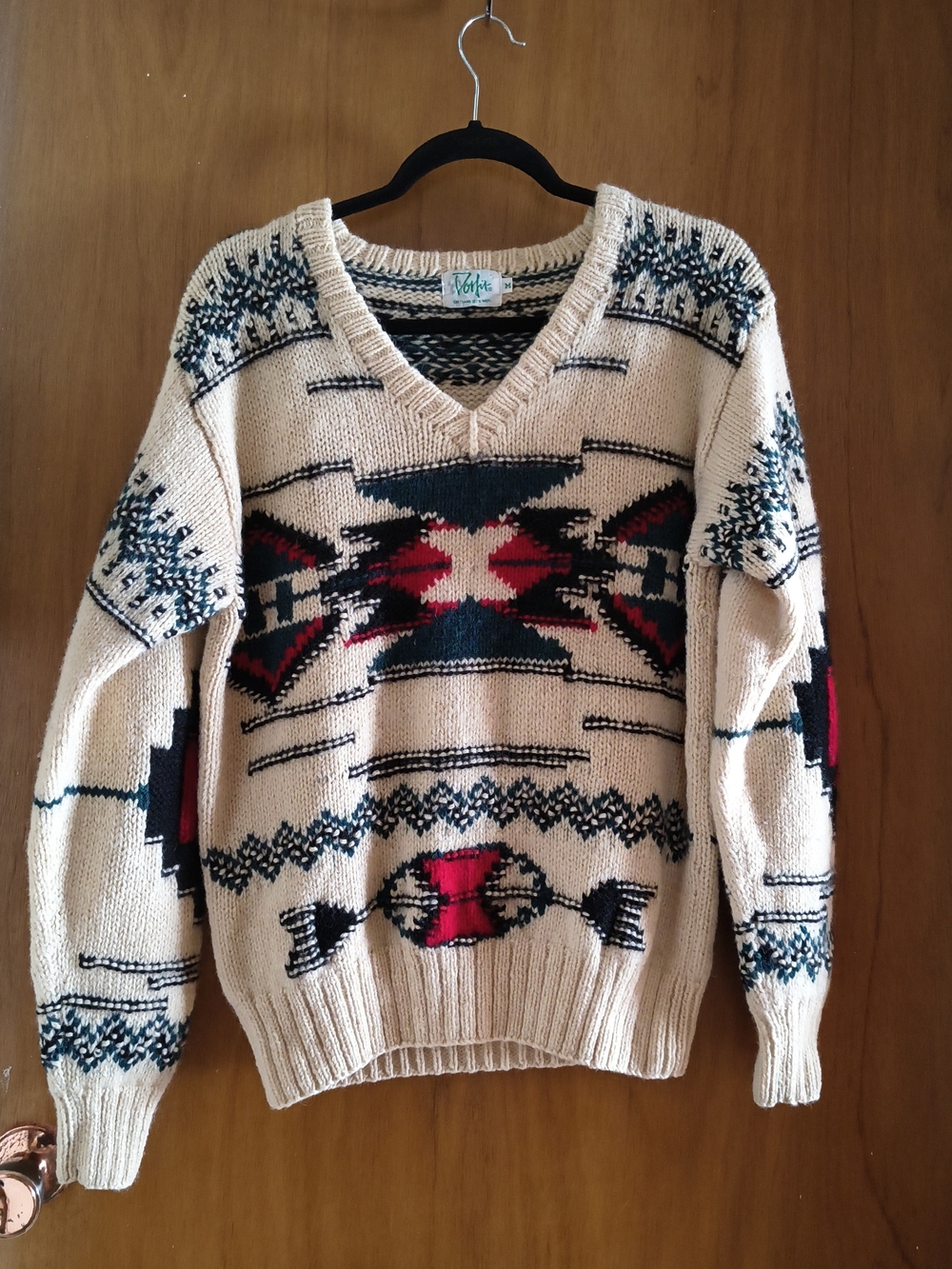 Vintage Shetland Wool V-Neck Sweater